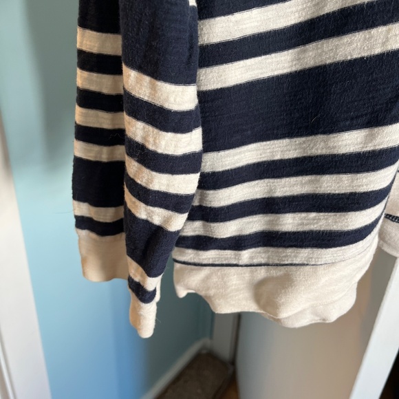 Men’s Banana Republic Long Sleeve Striped Hooded T-shirt, Navy and WhiteXXL - Picture 6 of 10